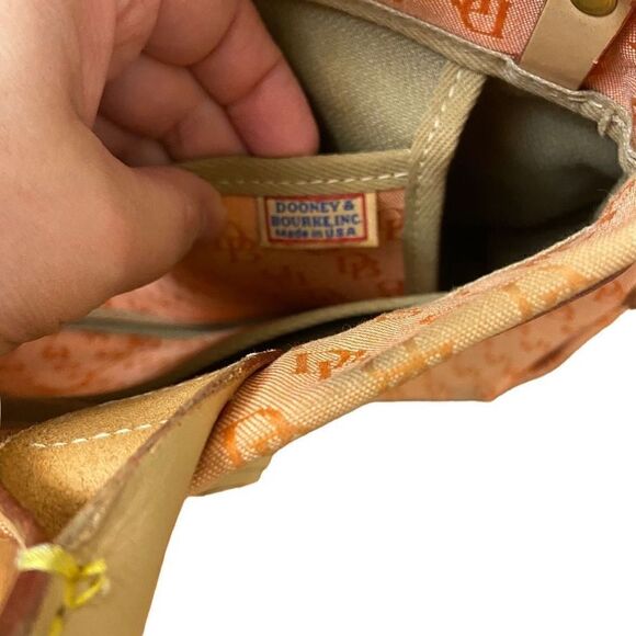 Dooney & Bourke Orange Mini Tassel Tote Signature Jacquard - Picture 9 of 12